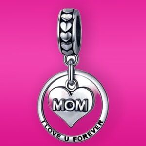 Charm Mom I Love You Forever Heart Charm